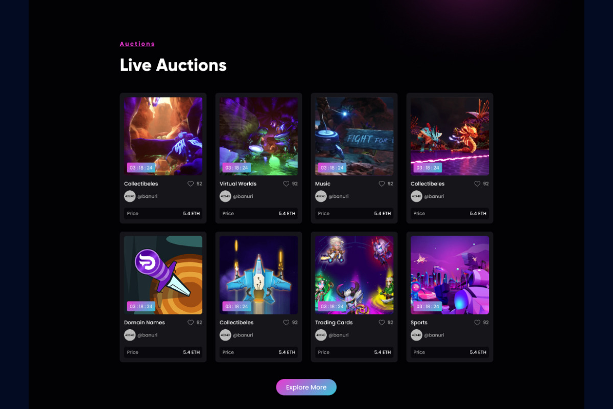 NFT’SFeo - Marketplace Website Templ, an UI Kit Template by ArtGalaxy (Photo 5 of 5)