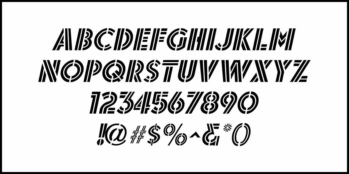Dual Line Stencil JNL, a Sans Serif Font by Jeff Levine Fonts (Photo 5 of 5)