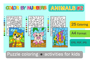 Color By Numbers. Animals 2