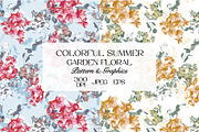 Colorful Summer Floral Pattern, a Pattern Graphic by StudioGlouna (Thumbnail 1 of 9)