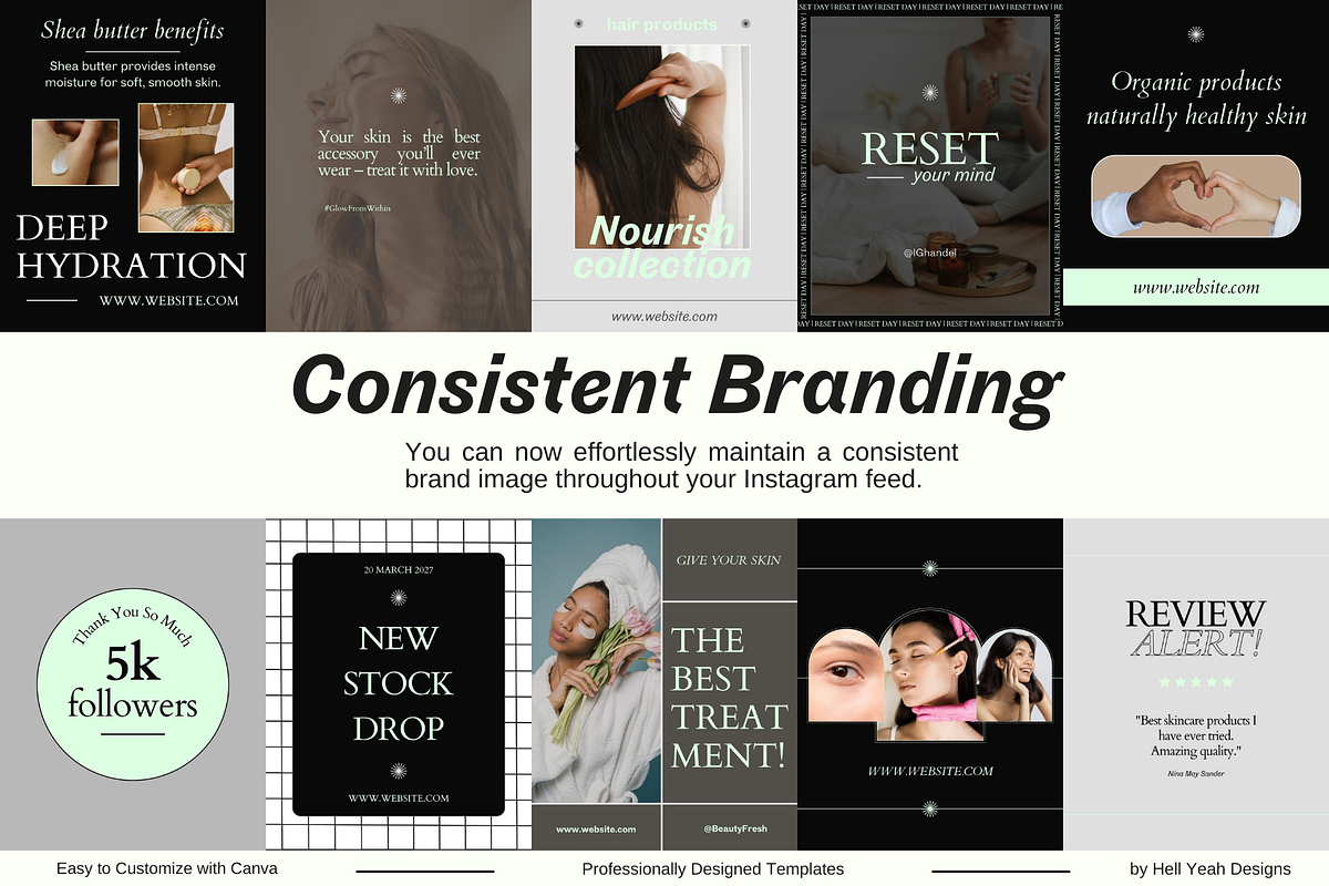 Wellness Instagram Post Templates, a Social Media Template by Hell Yeah Designs (Photo 8 of 8)