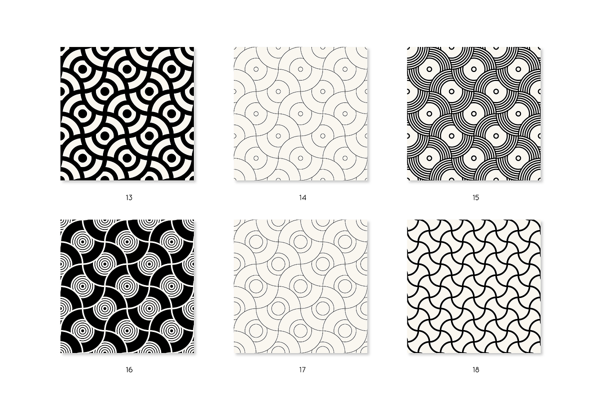 Concentric Seamless Patterns Bundle, a Pattern Graphic by Curly_Pat (Photo 6 of 15)