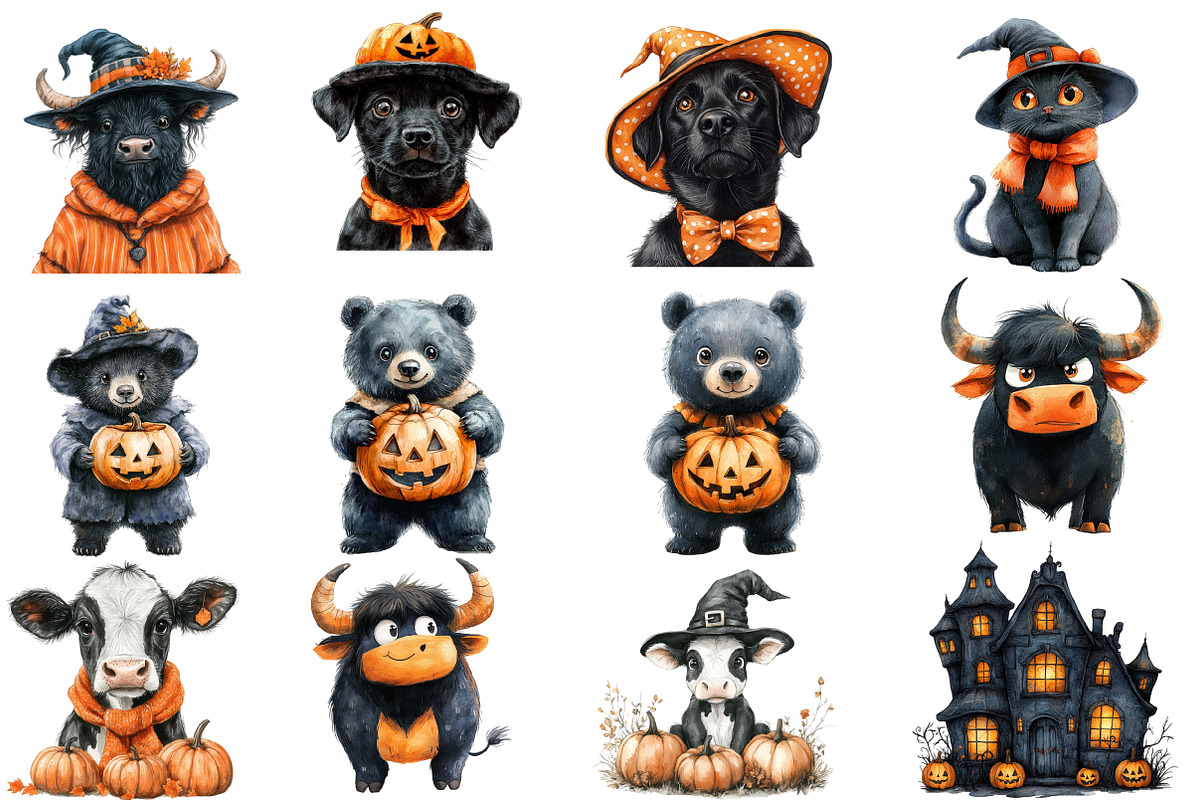 Halloween  Animals Clipart, an Illustration by Designworld (Photo 3 of 6)