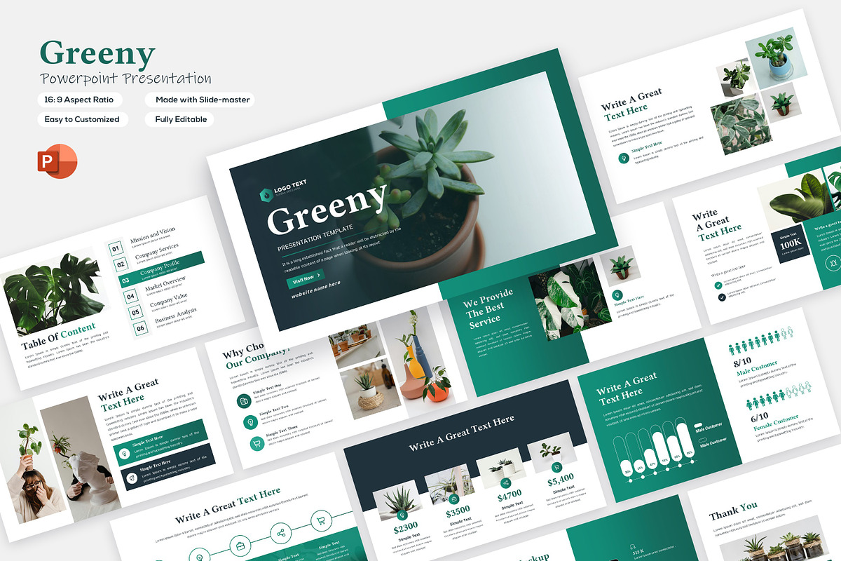 Greeny PowerPoint Presentation, a Presentation Template by zahidhossainalif (Photo 1 of 9)