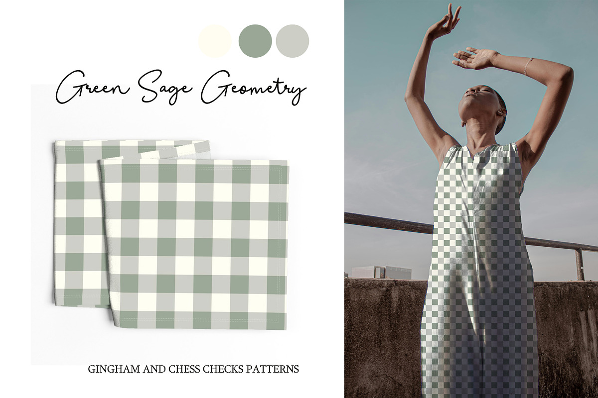 4 Geometric Green Sage Patterns, a Pattern Graphic by Naty Art (Photo 1 of 9)