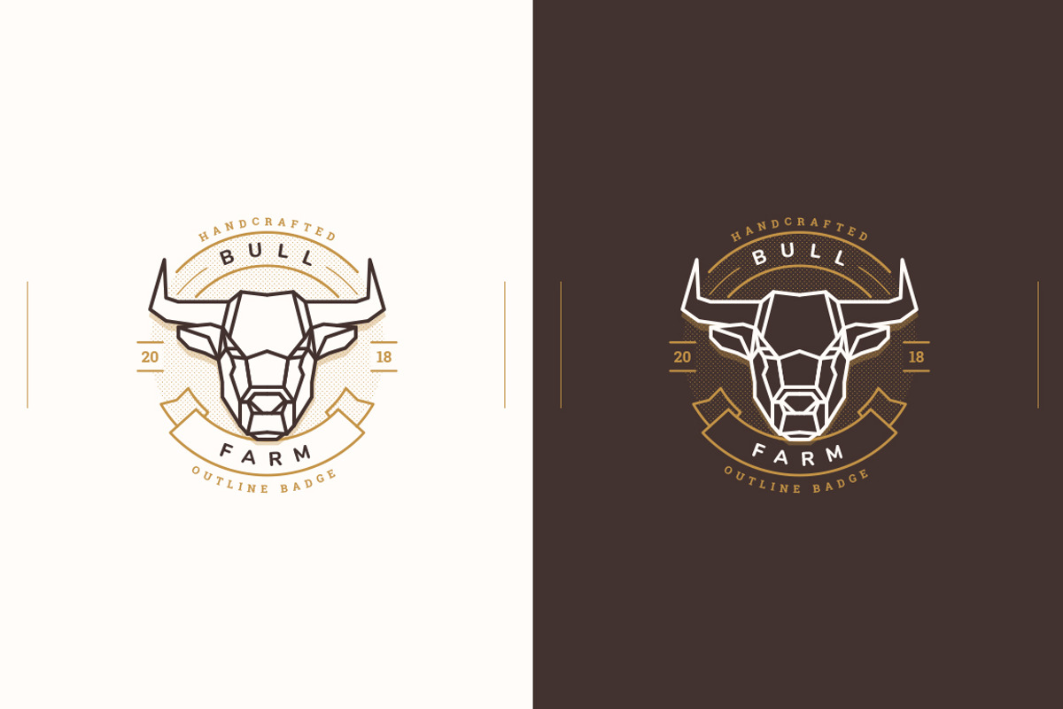 Outline Animal Badges, a Branding & Logo Template by blauananas (Photo 2 of 8)