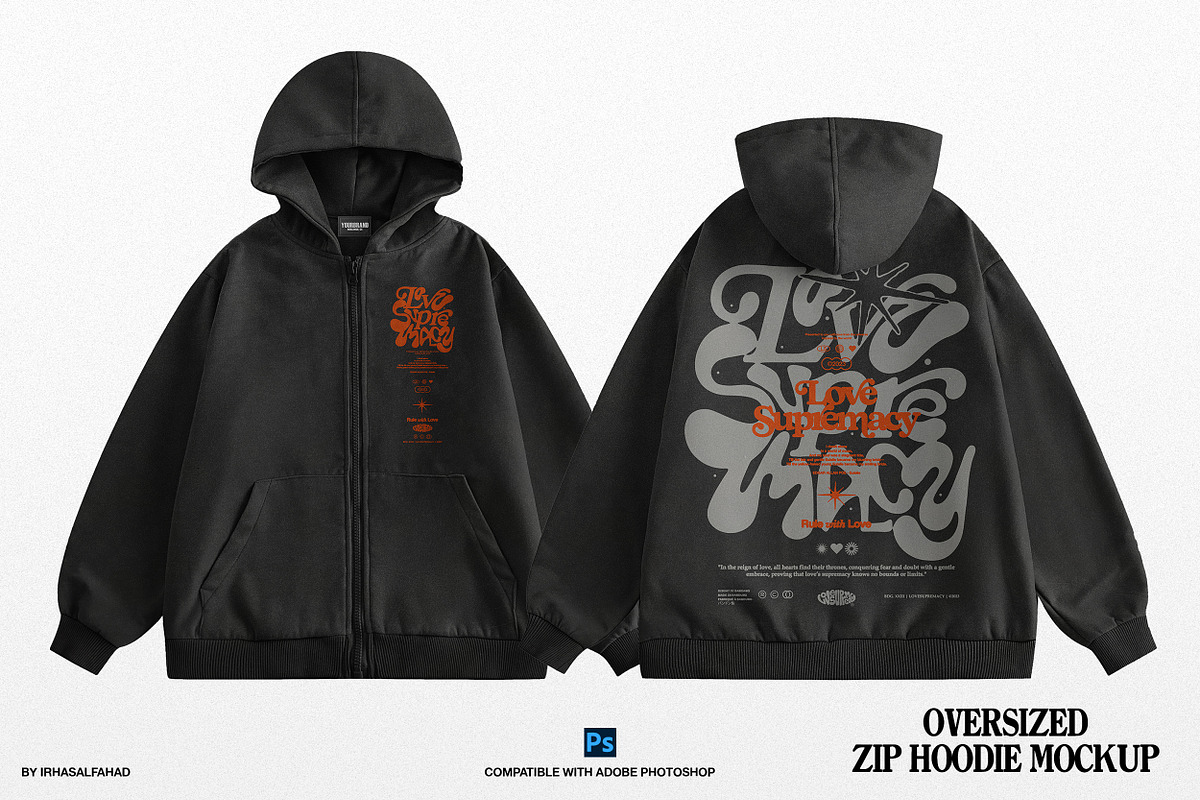 Zip Hoodie Mockup, a Hoody Mockup by Irhasalfahad (Photo 2 of 4)