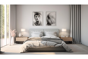 bedroom soft grey ai generated, an Abstract Photo by pikepicture