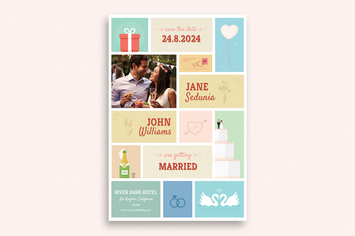 Cute Wedding and Invitation Card V02, an Invitation Template by Sargatal (Photo 1 of 4)