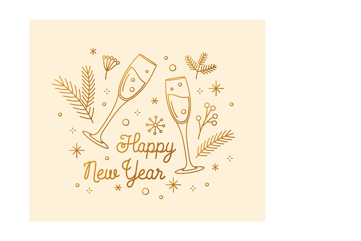 Christmas and New year greeting card, a Card Template by Good Studio (Photo 5 of 9)