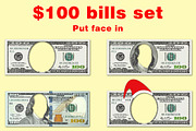 Set of $100 bills with no face, a Templates & Theme by HighRes Pictures (Thumbnail 1 of 5)