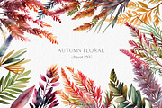 Autumn floral Watercolor Clipart PNG, an Object Graphic by MyLittleMeow (Thumbnail 1 of 5)