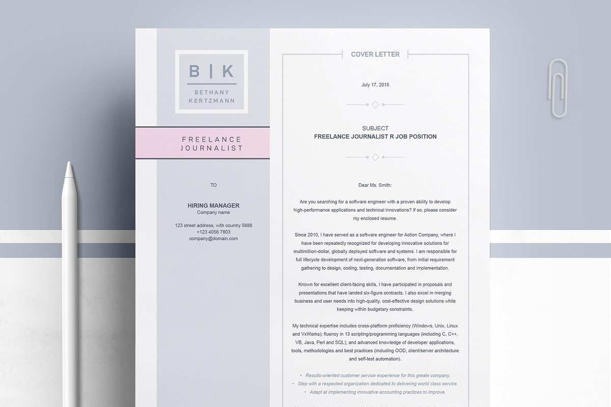 Cool & Creative CV / Resume Design, a Resume Template by ResumeInventor (Photo 3 of 6)