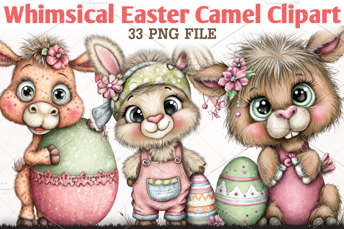 Whimsical Easter Camel Clipart, an Animal Illustration by RobertsArt (Photo 1 of 6)