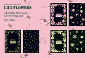 Lily Flowers Notebook Covers, a Stationery Template by L- design studio (Thumbnail 3 of 5)