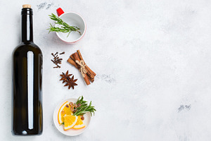 Christmas hot drink mulled wine ingredients stock photo containing mulled and