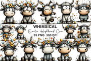 Whimsical Easter Highland Cow Clipar, an Illustration by CraftArtStudio (Thumbnail 1 of 6)