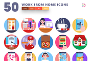 50 Work From Home Icons, an Outline Icon by Dighital (Thumbnail 3 of 10)