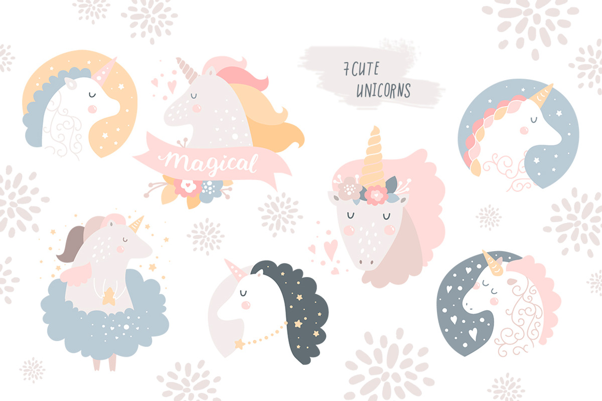 It's a Girl Unicorns and flowers, an Animal Illustration by tatiletters (Photo 3 of 8)