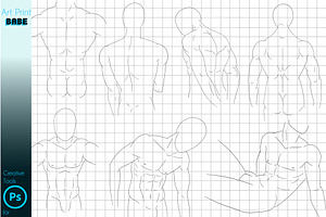 Photoshop Man Torso Guides Male Body