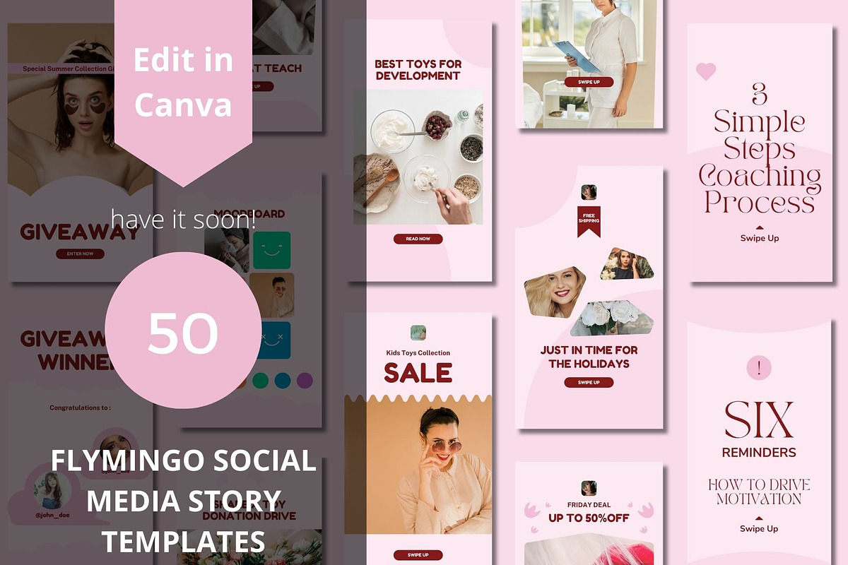 Flymingo Social Media Story Template, a Social Media Template by BoontenStudio (Photo 1 of 8)