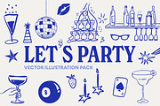 Let's Party Illustration Pack, a Food Illustration by Em&M Studio (Thumbnail 1 of 6)