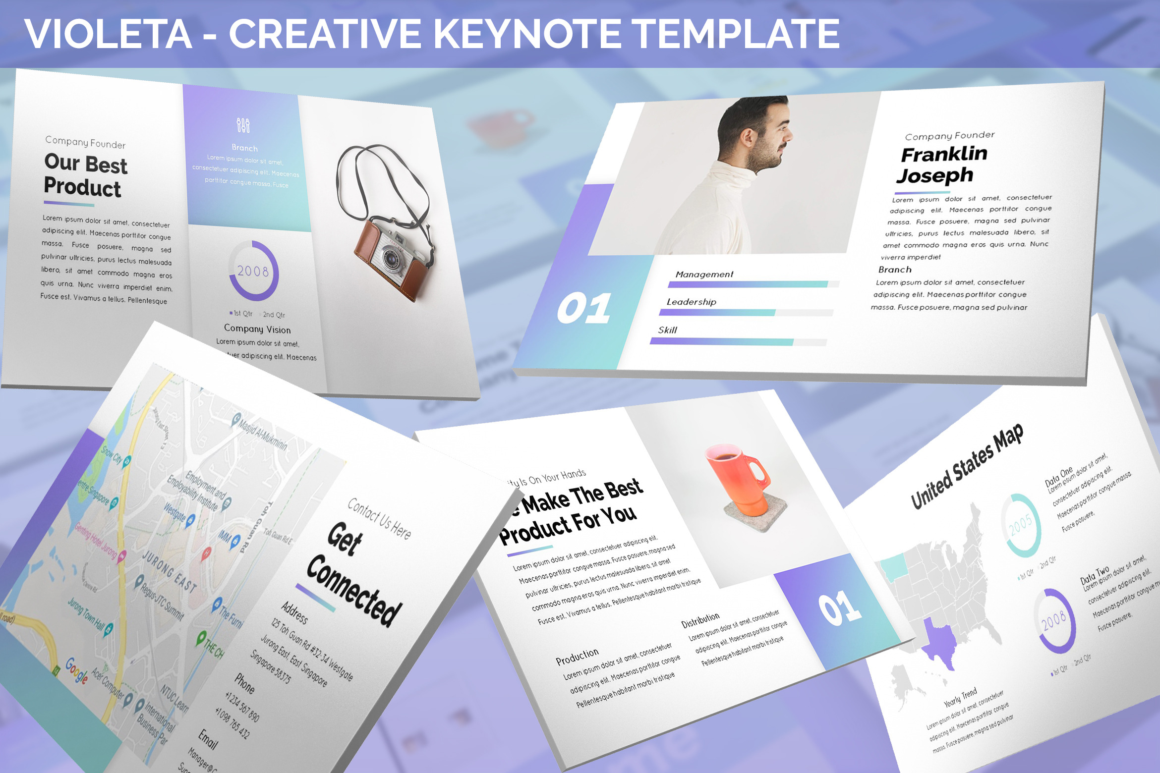 Violeta - Creative Keynote Template, a Presentation Template by ...