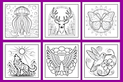 Stained Glass Coloring Page, a Decorative Illustration by Coco Bloom (Thumbnail 2 of 4)