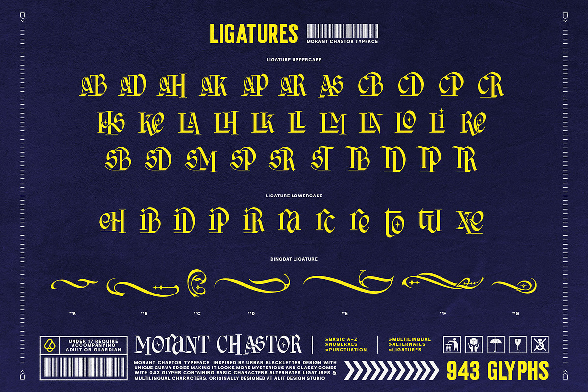 Morant Chastor Typeface, a Blackletter Font by alit design (Photo 15 of 17)