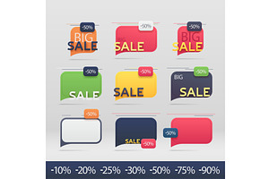 sale discount offer colorful labels, an Object Illustration by IfH