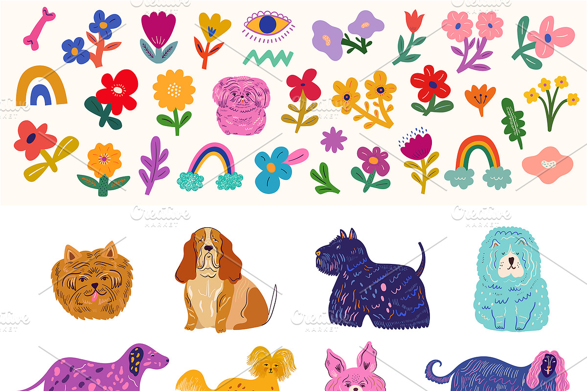 Hand drawn Dogs collection, an Animal Illustration by MoleskoStudio (Photo 22 of 26)