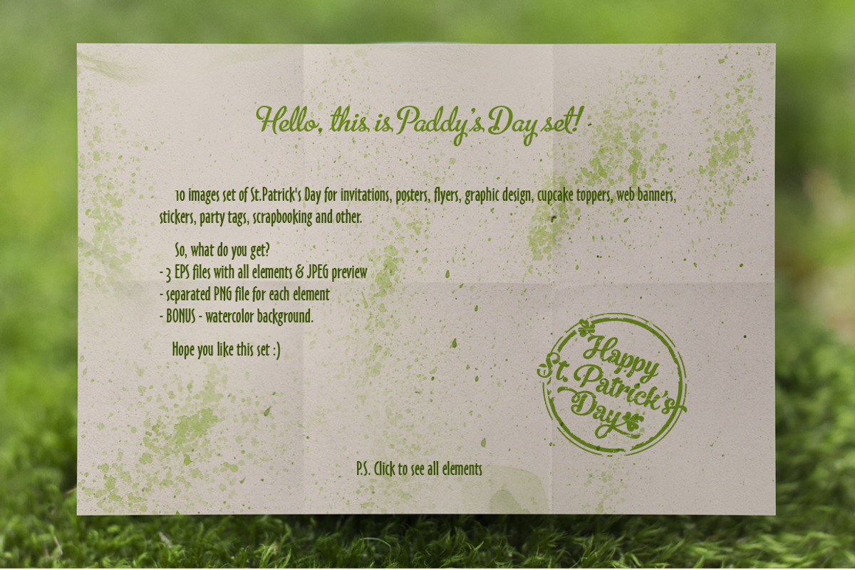 St. Patrick's Day Set, an Illustration by Elena Paletskaya (Photo 2 of 2)