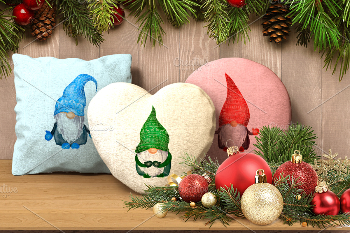 Christmas gnomes PNG watercolor, an Illustration by Where summer is (Photo 3 of 4)