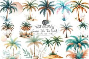 Summer Palm Tree Clipart, an Illustration by Designking