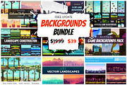 2D Landscapes & Backgrounds Bundle, a Texture Illustration by 2dvillShop (Thumbnail 1 of 5)