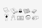 Graduation Doodle Illustration, an Object Graphic by SLAB! Design (Thumbnail 3 of 3)