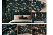 Velvet Emerald Chrysanthemum Pattern, a Pattern Graphic by MouseGrey (Thumbnail 6 of 7)