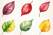 Watercolor Autumn Leaves clipart, an Illustration by Rose Art (Thumbnail 4 of 4)