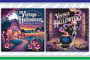 Vintage Halloween Coloring Pages, an Illustration by LightExpress (Thumbnail 4 of 5)