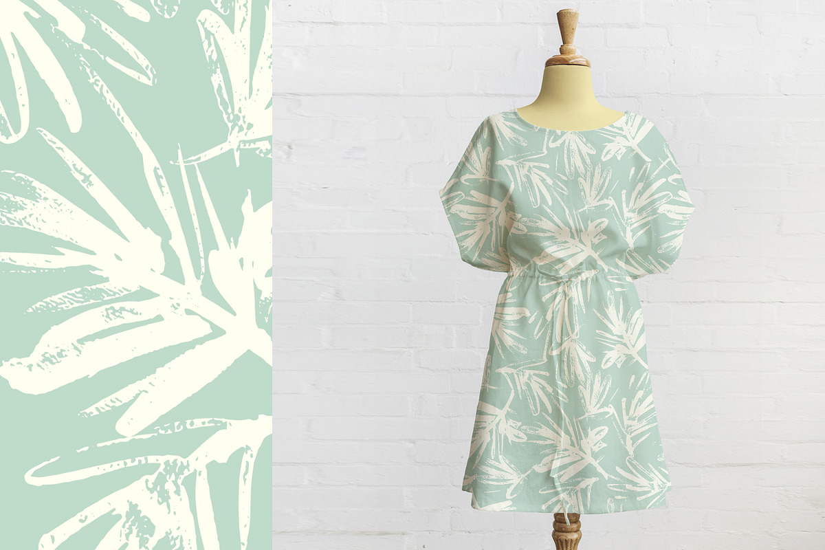 Summer Painted Palm Leaves, a Wallpaper Graphic by MalyskaStudio (Photo 5 of 15)