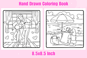 Couple Moments Colorig Pages, a Decorative Illustration by Coco Bloom (Thumbnail 3 of 4)