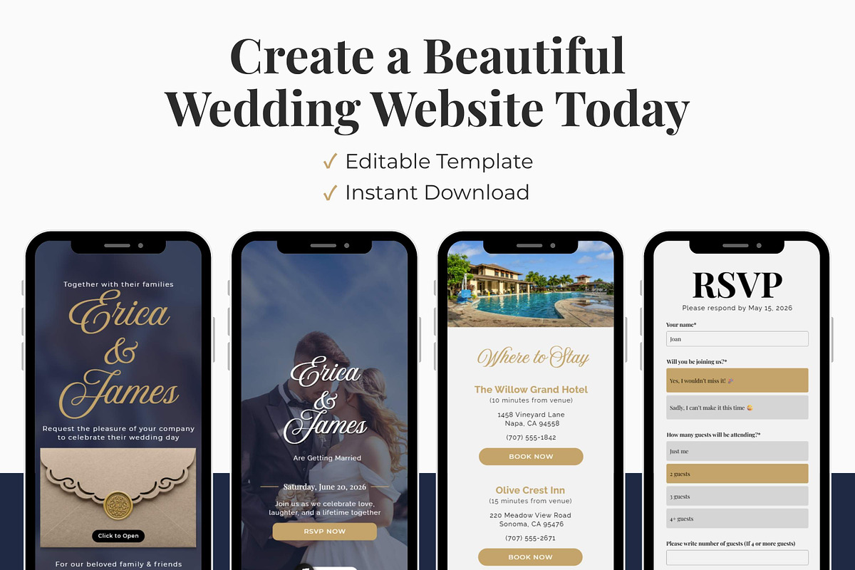 Navy Wedding Website Invitation, a Landing Page Template by Everyday Perfection (Photo 10 of 10)