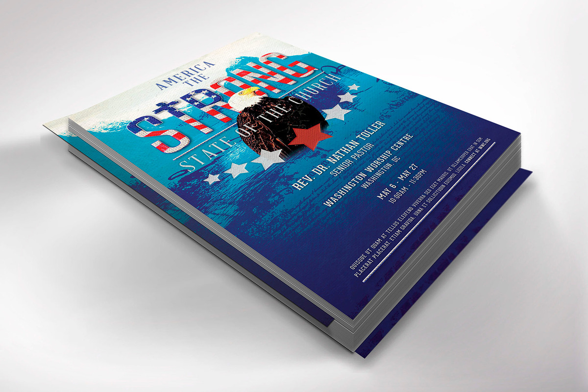American Patriotic Church Postcard, a Flyer Template by Godserv Designs (Photo 9 of 12)
