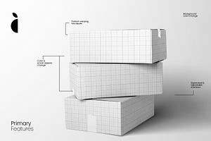 Realistic Carton Box Mockup Kit