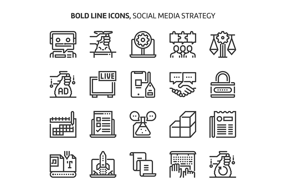 Bold Line Icons, an Outline Icon by Howcolour (Photo 71 of 151)