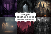 Spooky Gothic Backgrounds, a Background Graphic by PcuDesigns Illustrations (Thumbnail 1 of 3)