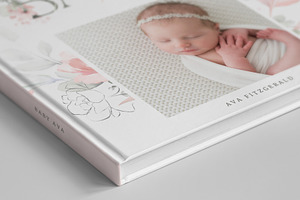 Floral Girls Baby Photo Album PSD