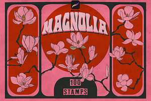 100 Magnolia Procreate Stamps