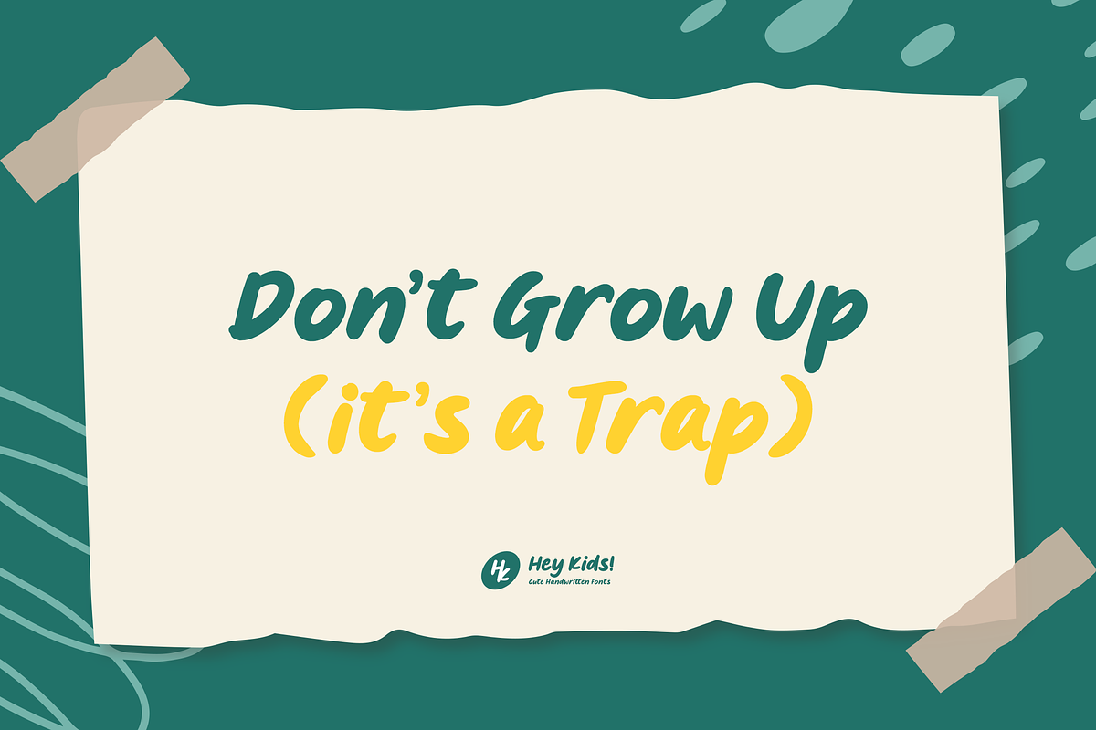 Hey Kids - Cute Handwritten Fonts, a Handwritten Font by Namara Creative Studio (Photo 2 of 8)