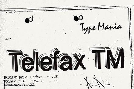 Telefax TM – Eroded Fax Typeface, a Sans Serif Font by Type Mania